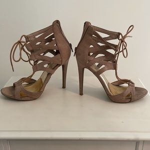 Strappy lace up stiletto heels